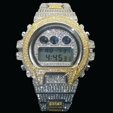 Digital LED Waterproof Chronograph Iced Out Diamond Watch – Luxury Hip Hop Watch for Men