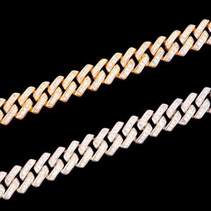 11MM Fully Baguette Link Iced Out Diamond Necklace Chain – Luxury Hip Hop Jewelry for Men & Women
