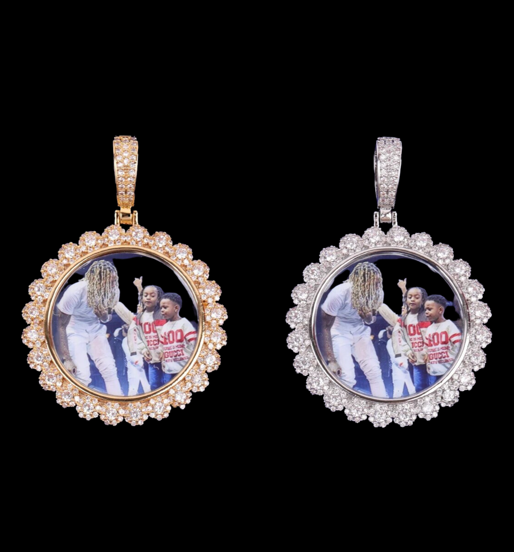 Flower Tennis Custom Photo Picture Pendant Necklace 