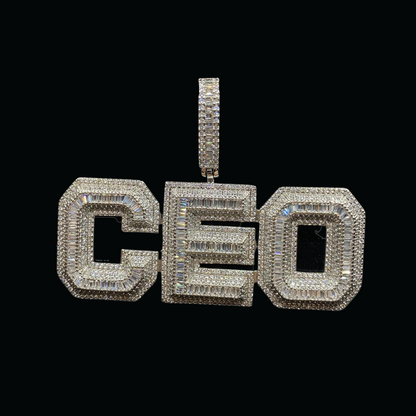 CEO v2 Iced Out Buchstaben-Diamant-Anhänger-Halskette