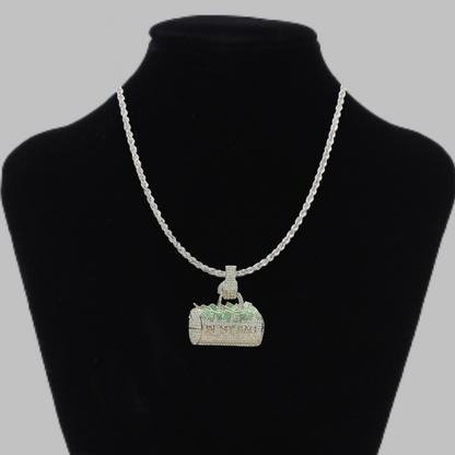 In My Bag Iced Out Letter Diamond Pendant Necklace – Custom Hip Hop Jewelry for Men