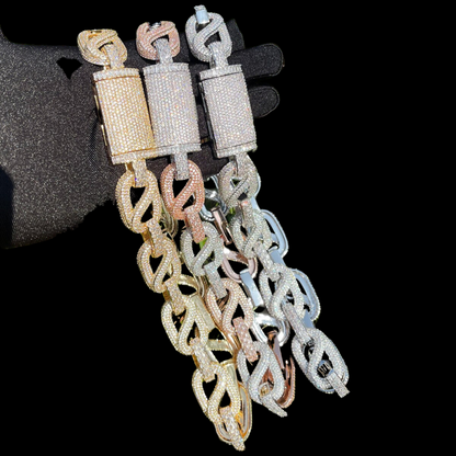 20MM Baguette and Stones Infinity Iced Out Diamond Necklace Chain – Luxury Hip Hop Jewelry for Men & Women