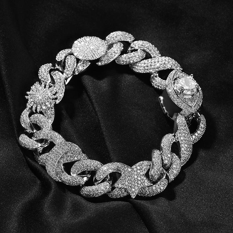 CARÁTIX Sun Star Eye Flower Cuban Link Chain Necklace – 5A+ CZ Iced Out Hip Hop Bling Jewelry for Men | Gold & Silver Rapper Gift - CaratixJewelry