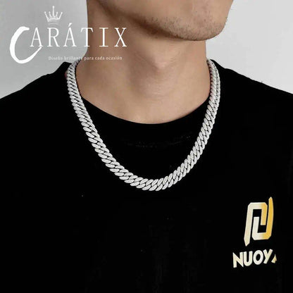 CARÁTIX - 10MM Mens  Luxury 5A CZ Miami Cuban Necklace Argenteous Plated Cuban Link Bracelet Gift Valentine's Day Gift for Men & Girls & Boys Mothers' Day Gift #Springtok