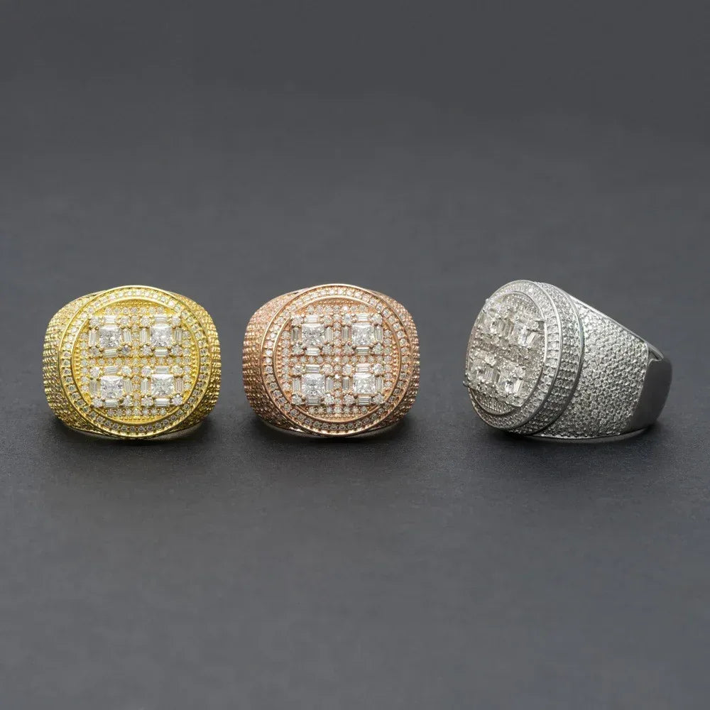 D-Color Moissanite Hip Hop Ring | S925 Silver Unisex Iced Out Fashion Jewelry - CaratixJewelry