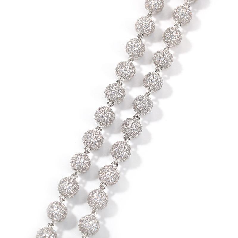 CARÁTIX Beads Link Chain | Micro Paved CZ Iced Out Hip Hop Necklace for Men & Women