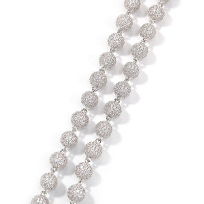 CARÁTIX Beads Link Chain | Micro Paved CZ Iced Out Hip Hop Necklace for Men & Women