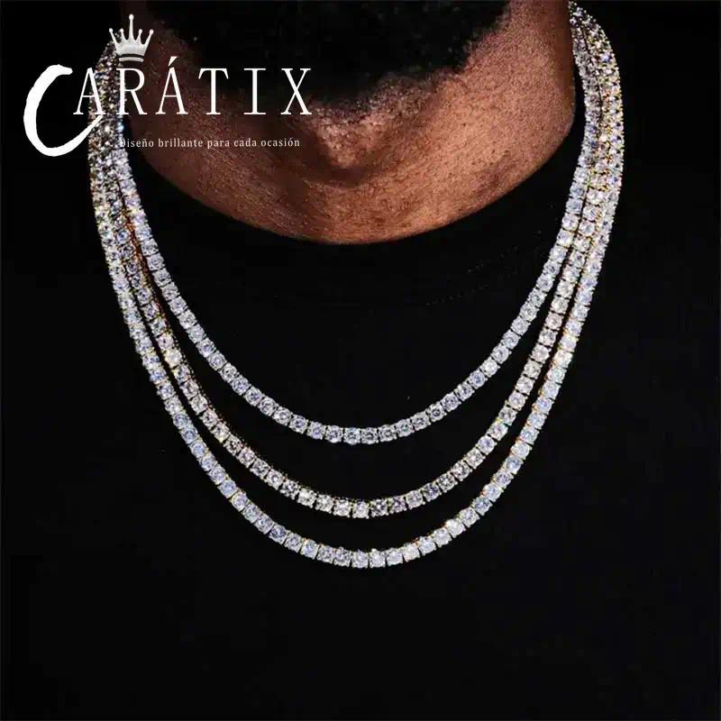CARÁTIX - 1/8/K golden  Chain Jewelry Tennis Choker Necklace Mens Cubic Zirconia Tennis Chain For Women Luxury Jewelry Valentine's Day Gift for Men & Girls & Boys Mothers' Day Gift #Springtok