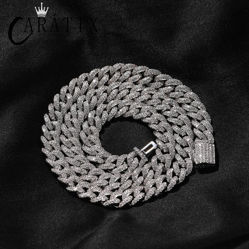 CARÁTIX 9mm Iced Out Cuban Link Chain Necklace – 5A+ CZ Solid Round Hip Hop Bling Jewelry for Men | Rapper Gift