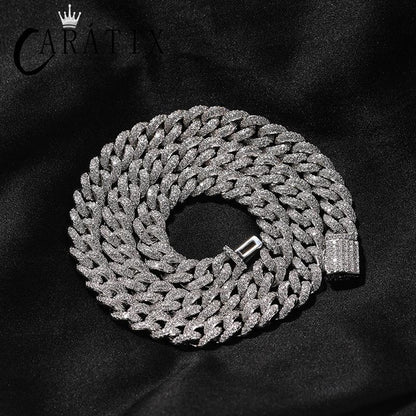 CARÁTIX 9mm Iced Out Cuban Link Chain Necklace – 5A+ CZ Solid Round Hip Hop Bling Jewelry for Men | Rapper Gift