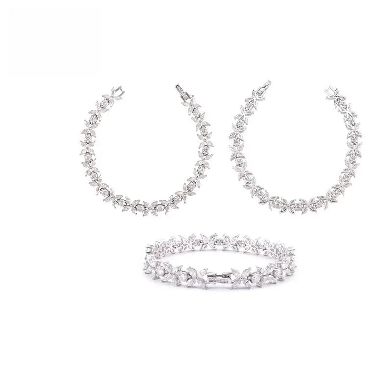 Marquise-Cut Moissanite Bracelet – S925 Sterling Silver Minimalist Iced-Out Unisex Hip Hop Streetwear Jewelry - CaratixJewelry