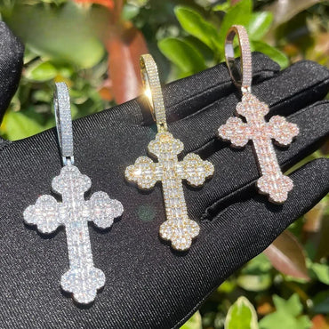 Iced Out Cloud Cross Pendant | Men's "Puffy" Hip Hop Necklace Caratix - CaratixJewelry