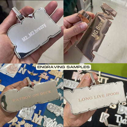 Collar con colgante personalizado con nombre personalizado y dos capas de diseño Lux