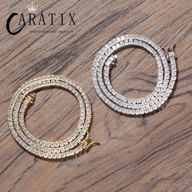 CARÁTIX 6mm Square Tennis Chain | AAA CZ Iced Out Hip Hop Necklace for Men