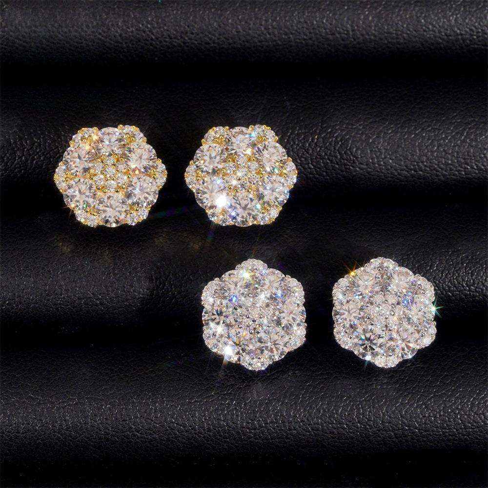 S925 Silver Moissanite Inspired Floral Stud Earrings - CaratixJewelry