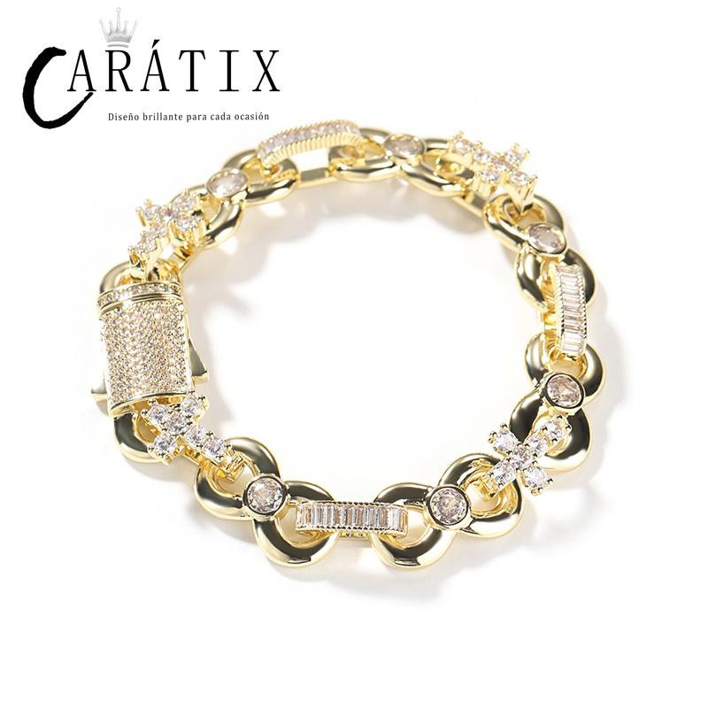 CARÁTIX Infinity Cross 8-Shape Link Chain Choker Necklace – Iced Out CZ Hip Hop Jewelry for Men & Women