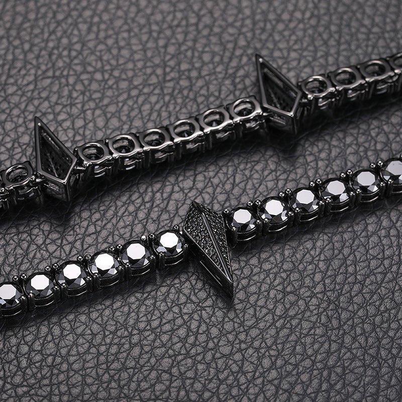 5mm Black Moissanite Tennis Chain with Panther Pendant – S925 Sterling Silver Hip Hop Streetwear Necklace - CaratixJewelry