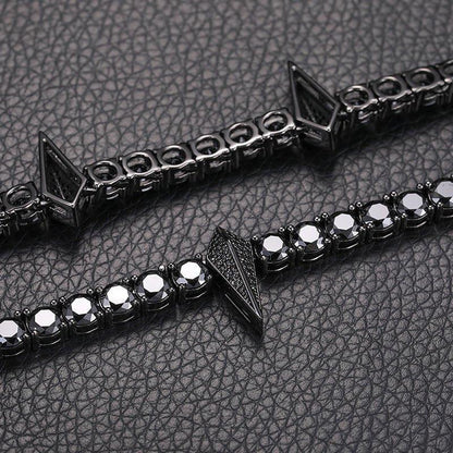 5mm Black Moissanite Tennis Chain with Panther Pendant – S925 Sterling Silver Hip Hop Streetwear Necklace - CaratixJewelry