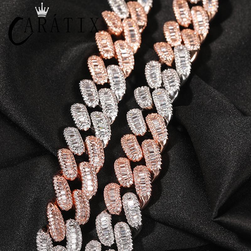 CARÁTIX 15mm Square CZ Cuban Chain | Claw Set Iced Out Hip Hop Necklace for Men (14"-20")