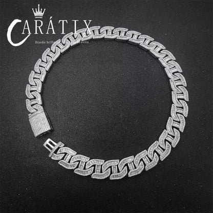 CARÁTIX – 16mm Bling Zircon Pig Nose Cuban Link Chain Necklace | Custom Hip Hop Jewelry for Men