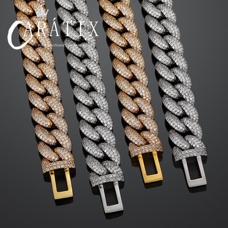 CARÁTIX 20mm 4-Row Cuban Chain | Claw Set CZ Iced Out Hip Hop Necklace for Men