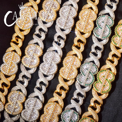 CARÁTIX Infinite Golden Chain Necklace – Iced Out Hip Hop Chino Link Jewelry for Men | Versatile Multi-Size Design