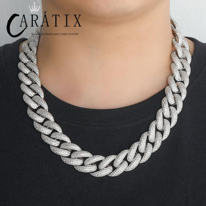 CARÁTIX 20mm Long Buckle Cuban Chain | 5A+ CZ Iced Out Hip Hop Necklace for Men