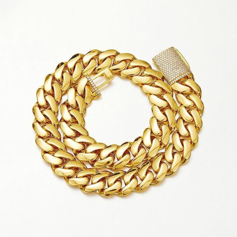 CARÁTIX Golden Cuban Chain | Iced Out Dense Link Hip Hop Necklace for Men - CaratixJewelry