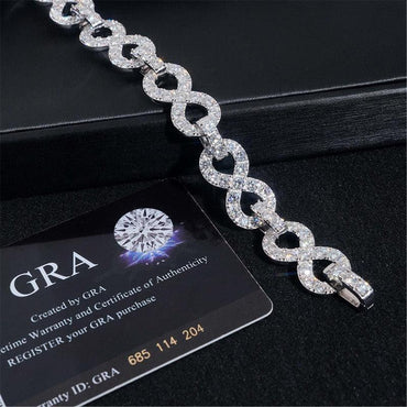 13mm Moissanite Figure-Eight Cuban Link | S925 Silver Necklace & Bracelet - CaratixJewelry