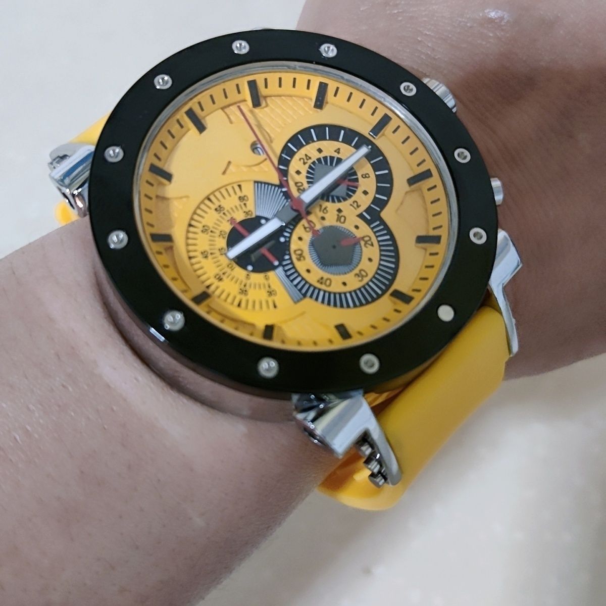 Multi-Function Chronograph Big Face Watch Silicone Band | Caratix
