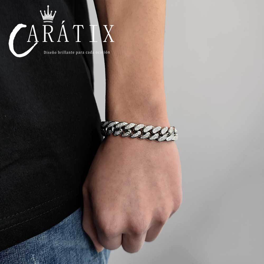 CARÁTIX 12mm Miami Cuban Link Chain Necklace – High Quality Bling Hip Hop Jewelry for Men | Iced Out Gift