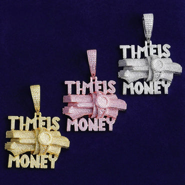 Iced Out "Time is Money" Pendant | Men's Clock Face Necklace - CaratixJewelry