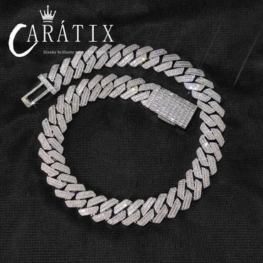 CARÁTIX 20mm Iced Out Cuban Link Chain Necklace – 5A+ CZ Rhombus Hip Hop Bling Jewelry for Men | Rapper Gift