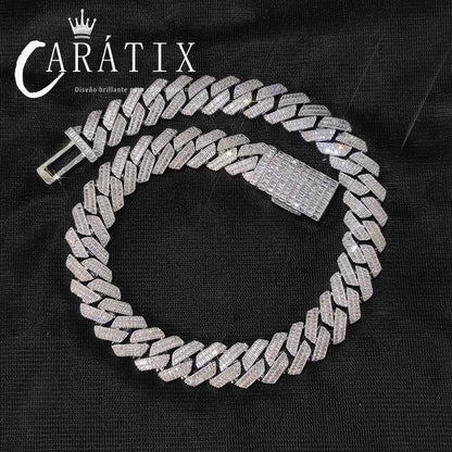 CARÁTIX 20mm Iced Out Cuban Link Chain Necklace – 5A+ CZ Rhombus Hip Hop Bling Jewelry for Men | Rapper Gift