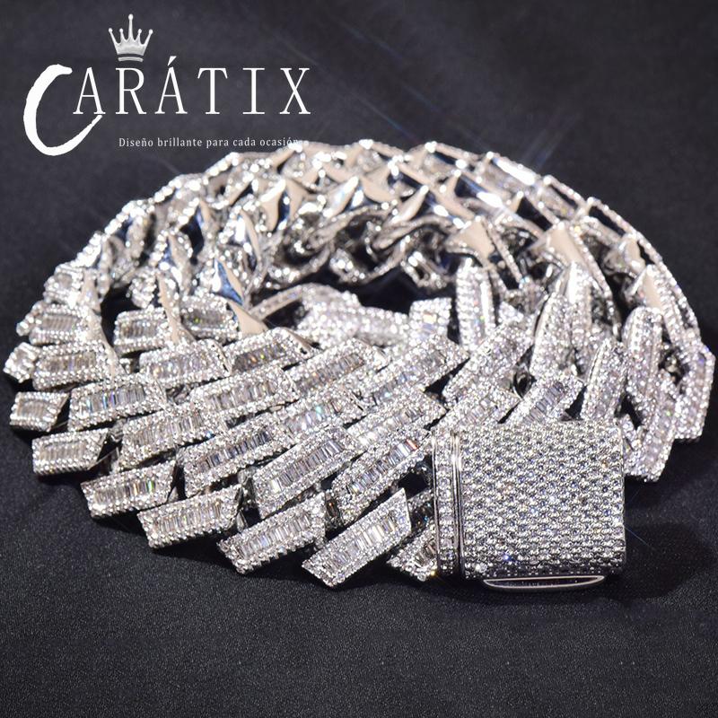 CARÁTIX – Iced Out Rhombus Cuban Link Chain Necklace | Hip Hop CZ Jewelry for Men & Women