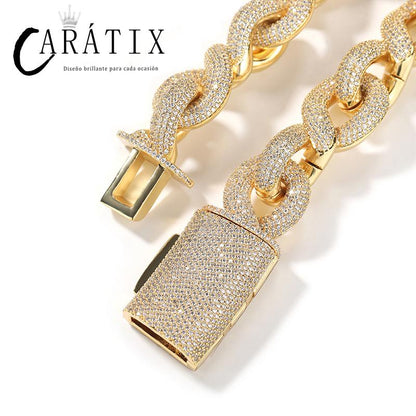 CARÁTIX 20mm Infinity Cuban Chain | 5A+ CZ Iced Out Hip Hop Necklace for Men