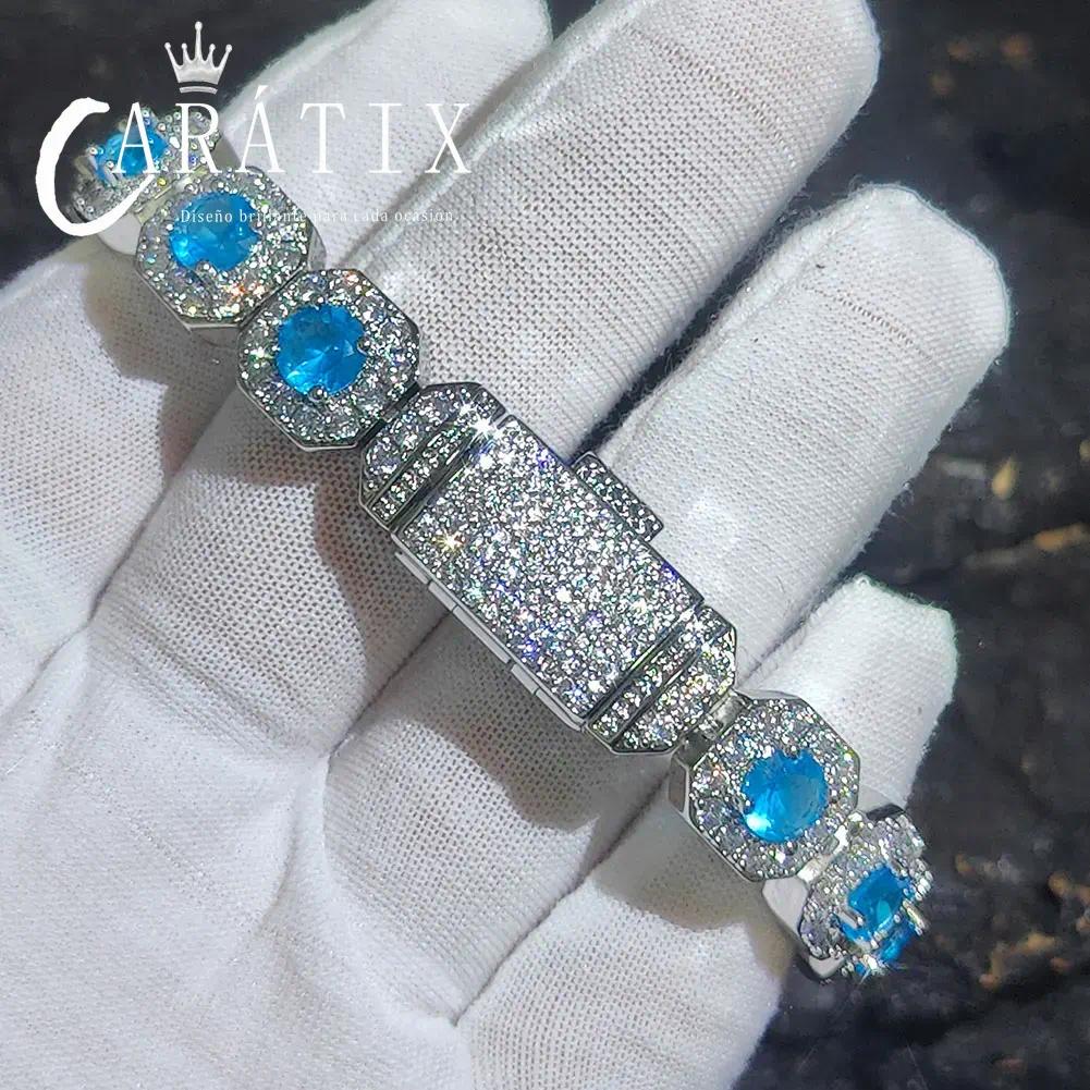 CARÁTIX - New Brass Colorful 12mm Cubic Zirconia Choker Cuban Link Necklace Men  Clustered Tennis Chain Valentine's Day Gift for Men & Girls & Boys Mothers' Day Gift #Springtok