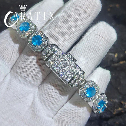 CARÁTIX - New Brass Colorful 12mm Cubic Zirconia Choker Cuban Link Necklace Men  Clustered Tennis Chain Valentine's Day Gift for Men & Girls & Boys Mothers' Day Gift #Springtok