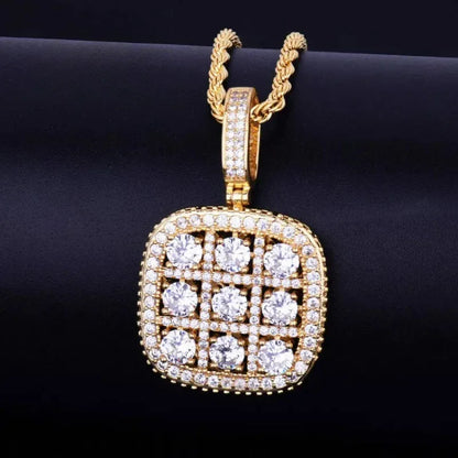Men's Geometric Zirconia Necklace | Premium Copper CZ Hip Hop Jewelry Caratix - CaratixJewelry