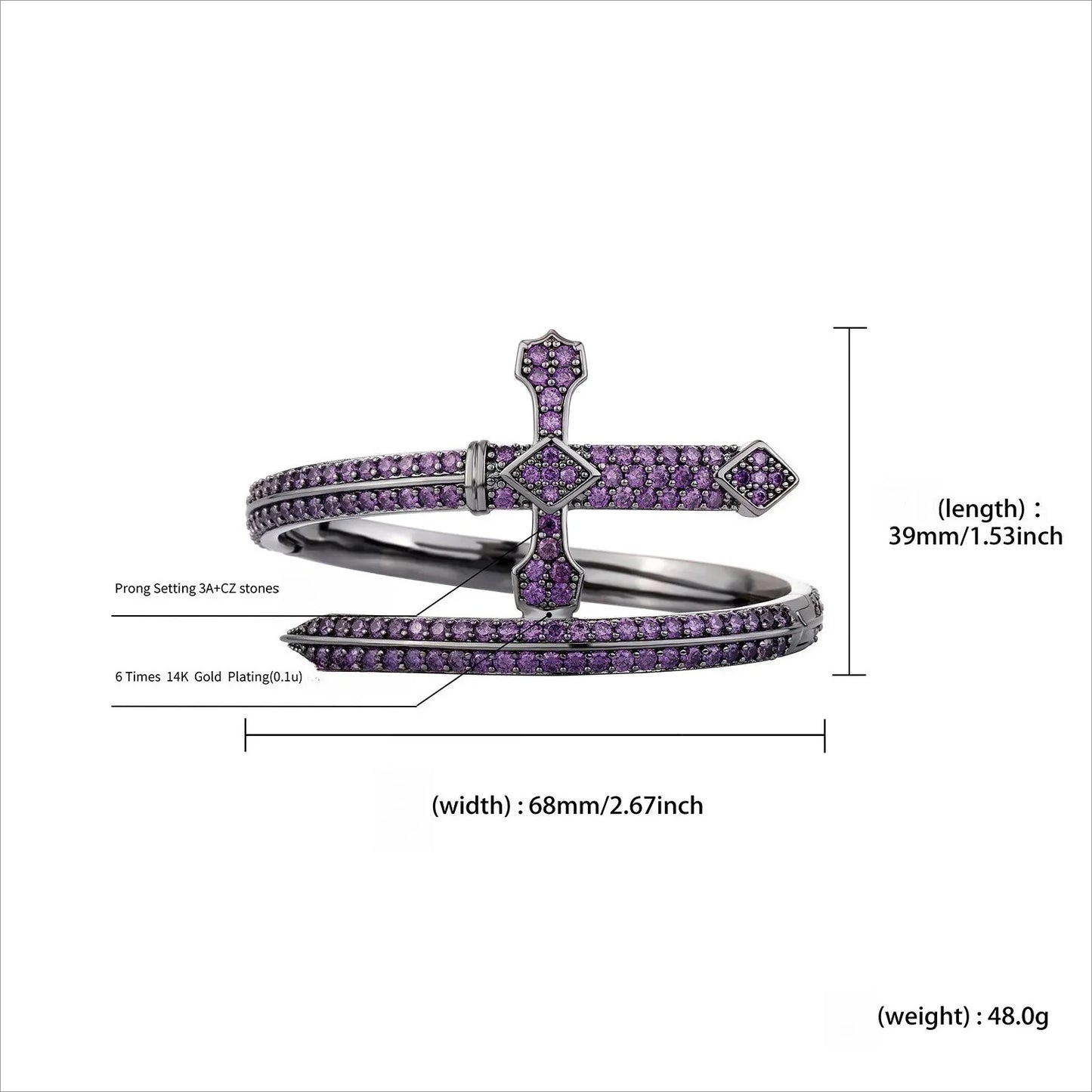 Men's King’s Sword Ring | Micro-Pave Zirconia Warrior Band | Caratix Jewelry