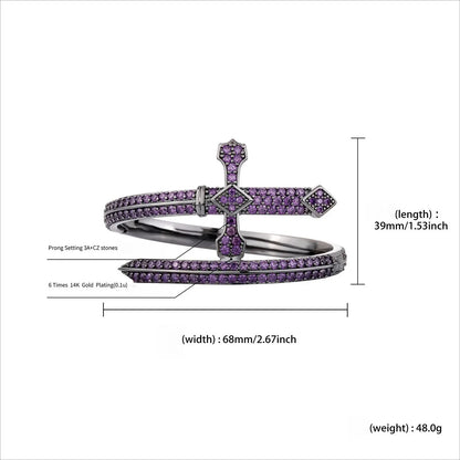 Men's King’s Sword Ring | Micro-Pave Zirconia Warrior Band | Caratix Jewelry