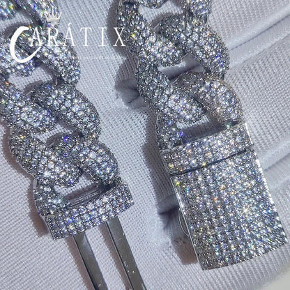 CARÁTIX - 14mm  Miami Cuban Chunky Link Chain Box Clasp Bling Cubic Zirconia Necklace for Her chain with large link Valentine's Day Gift for Men & Girls & Boys Mothers' Day Gift #Springtok