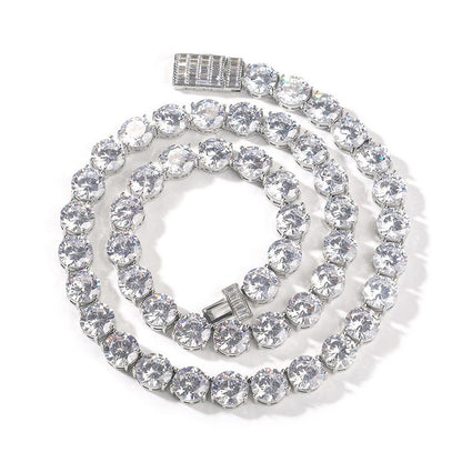 CARÁTIX - Hip Hop 3A+ CZ Stone Paved Bling Iced Out 10mm Tennis Link Chain Necklaces for Men Rapper Jewelry Golden Silver Color Valentine's Day Gift for Men & Girls & Boys Mothers' Day Gift #Springtok