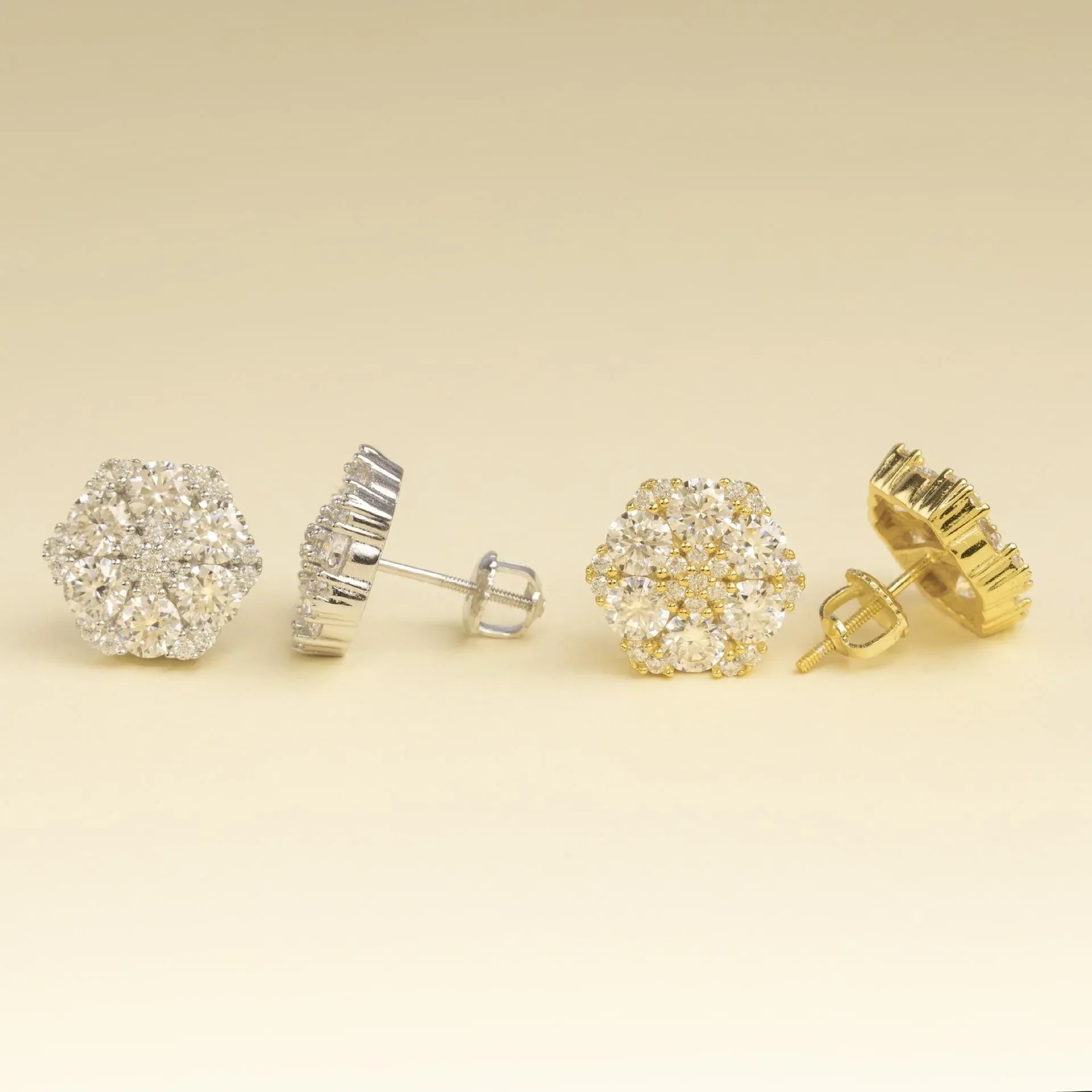 S925 Silver Moissanite Inspired Floral Stud Earrings - CaratixJewelry