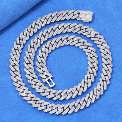 CARÁTIX 10mm Cuban Link Necklace & Bracelet Set – CZ Iced Out Hip Hop Jewelry for Men & Women | Brass Electroplated Gift