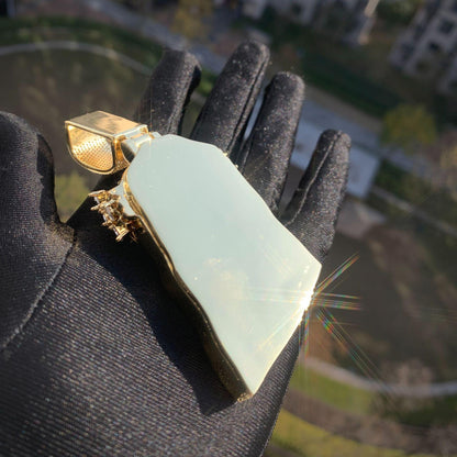 Hip Hop Jesus Head Pendant Necklace | Iced Out Zircon Water Drop Halo Design | Vintage Style Jewelry