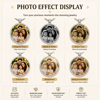 CARATIX 68.5mm Custom Photo Medallion Pendant Necklace