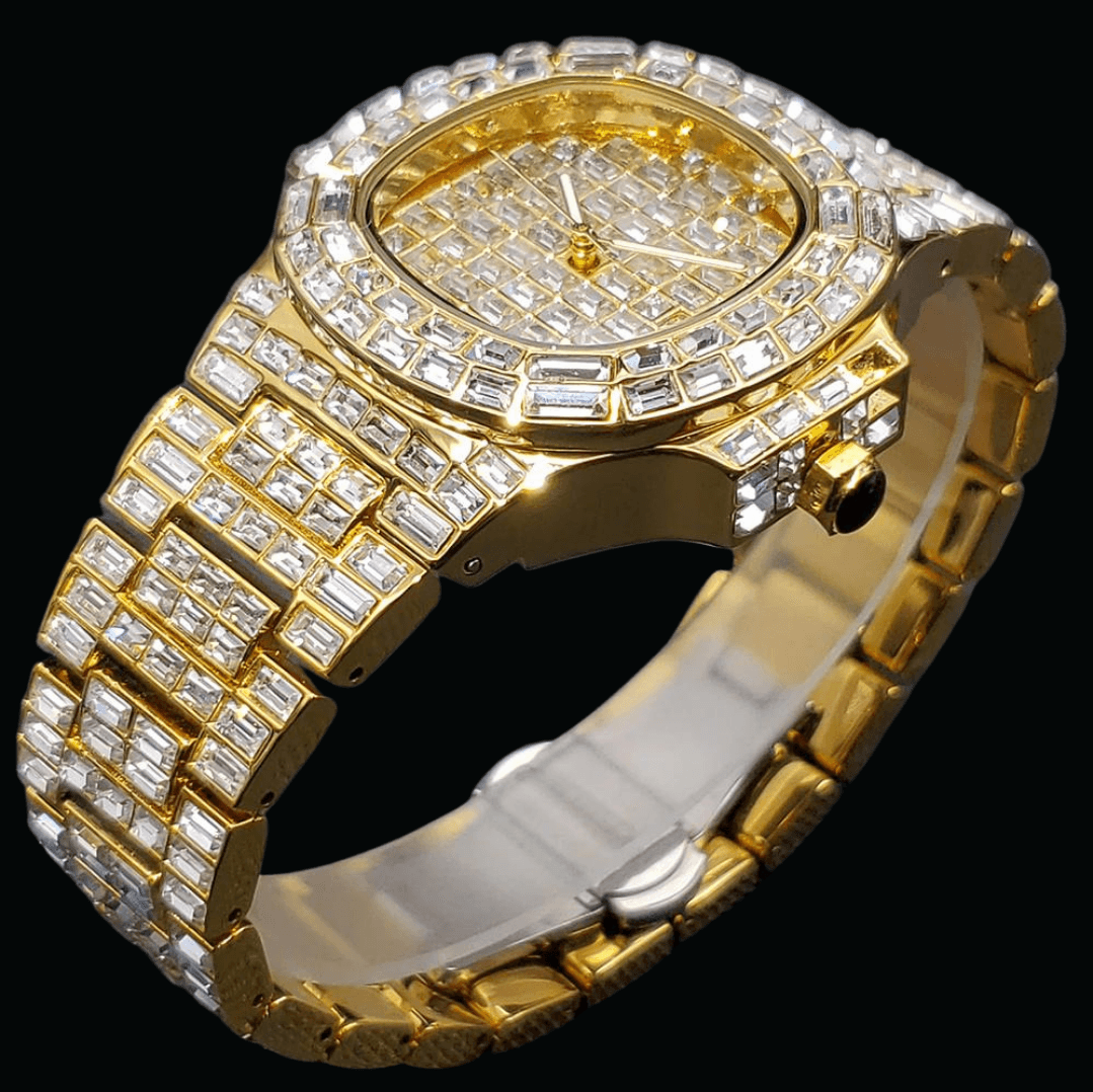 Fully Lab Diamond Iced Out Diamond Watch – Luxury Hip Hop Jewelry Watch for Men