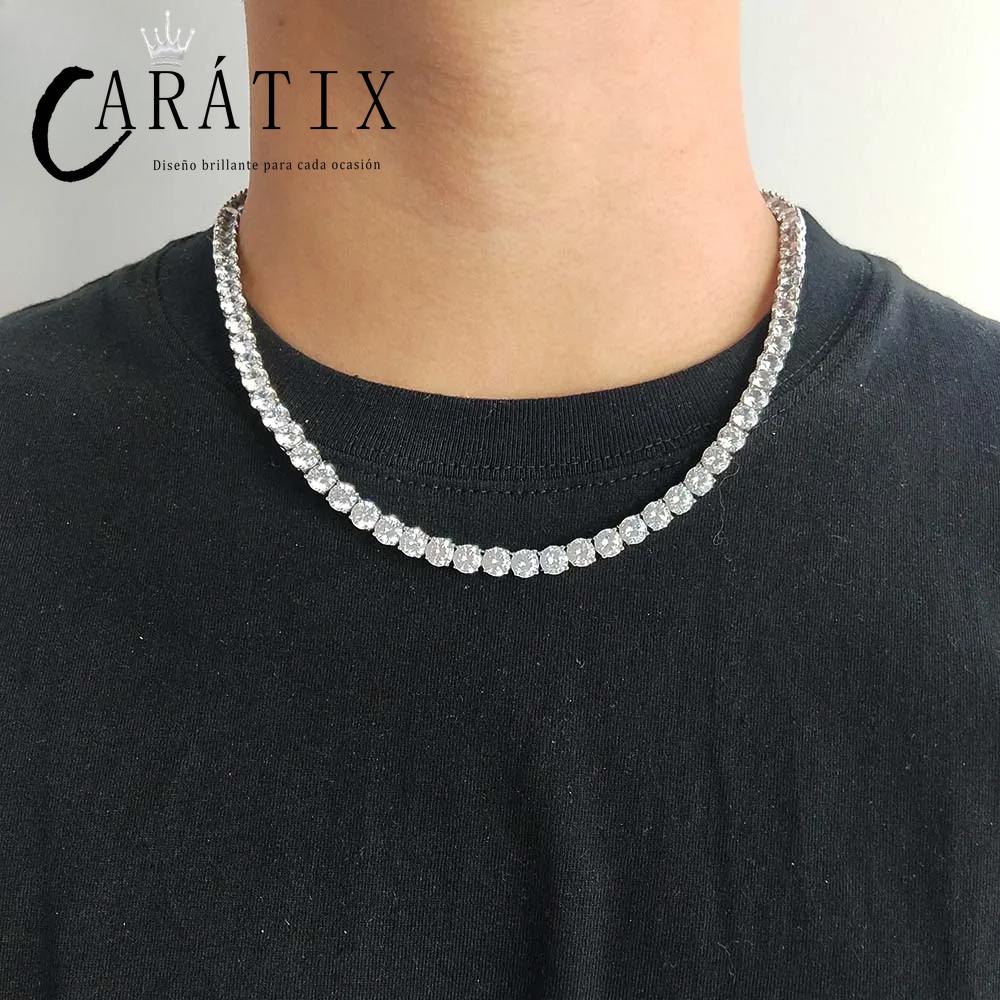 CARÁTIX - 4mm Non Fading Stainless Steel Can Get Wet Tennis Chain Necklace Luxury Jewelry For Women Valentine's Day Gift for Men & Girls & Boys Mothers' Day Gift #Springtok
