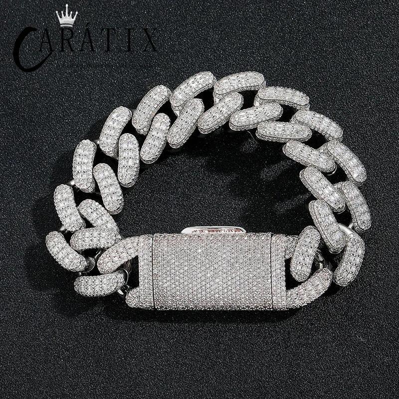 CARÁTIX 20mm Full CZ Cuban Chain Set | 5A+ Iced Out Hip Hop Necklace & Bracelet for Men